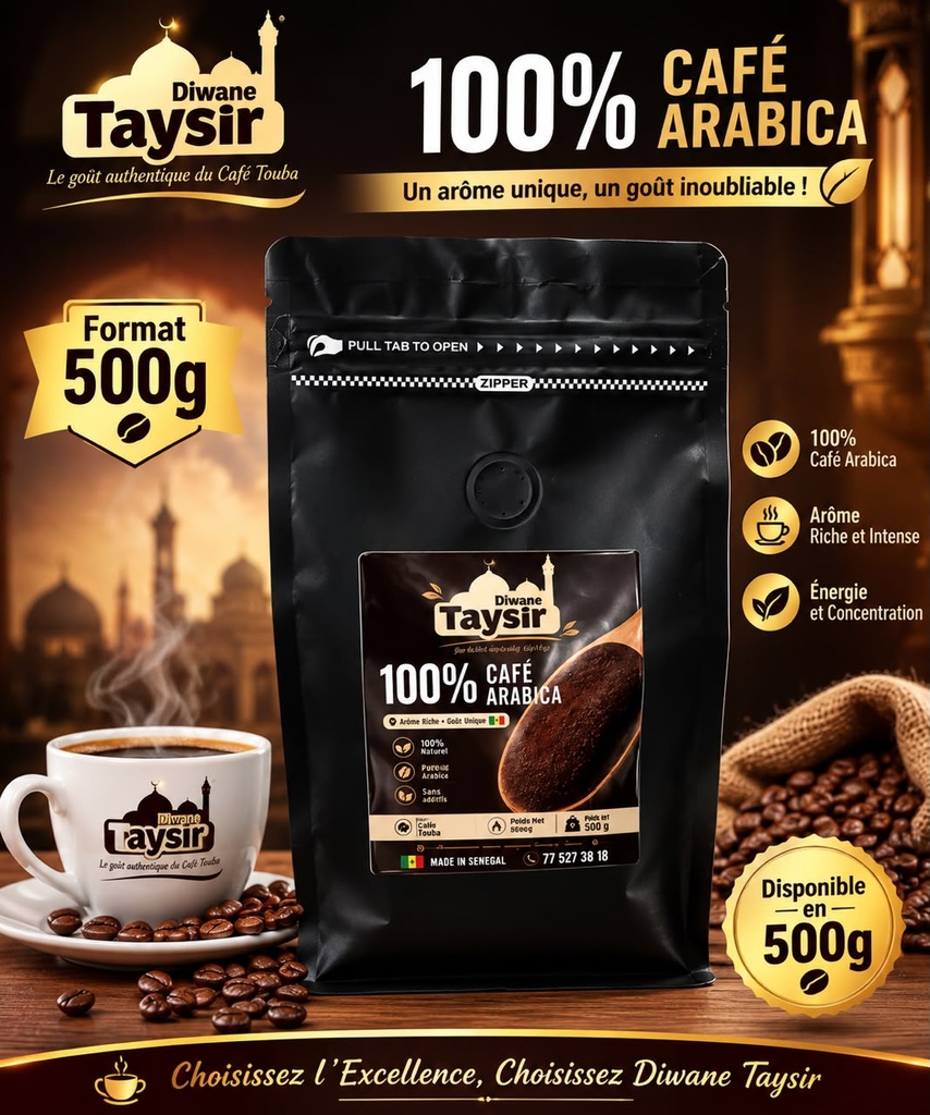 CAFE 100% ARABICA moulu 500G